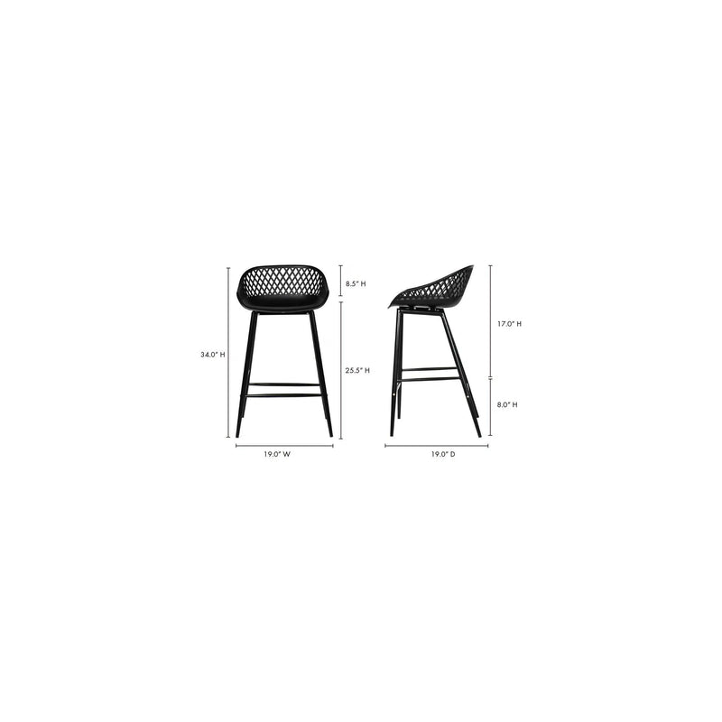 Piazza Black Outdoor Counter Stool Counter Stools LOOMLAN By Moe's Home