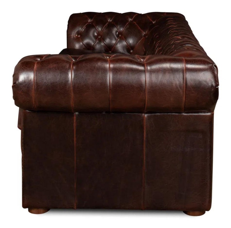 Piccadilly 3 Seat Chesterfield Sofa Club Leather Sofas & Loveseats LOOMLAN By Sarreid