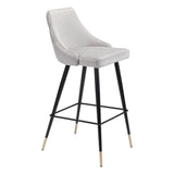 Piccolo Bar Chair Gray Bar Stools LOOMLAN By Zuo Modern