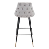 Piccolo Bar Chair Gray Bar Stools LOOMLAN By Zuo Modern