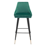 Piccolo Bar Chair Green Bar Stools LOOMLAN By Zuo Modern