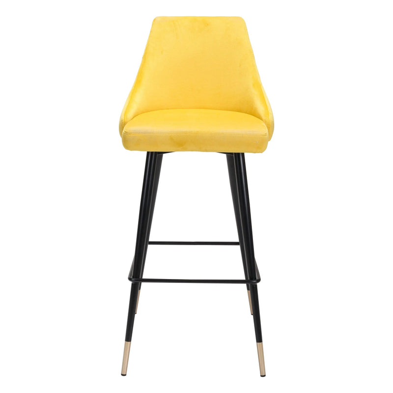 Piccolo Bar Chair Yellow Bar Stools LOOMLAN By Zuo Modern