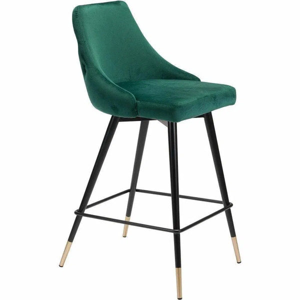 Piccolo Counter Chair Green Counter Stools LOOMLAN By Zuo Modern