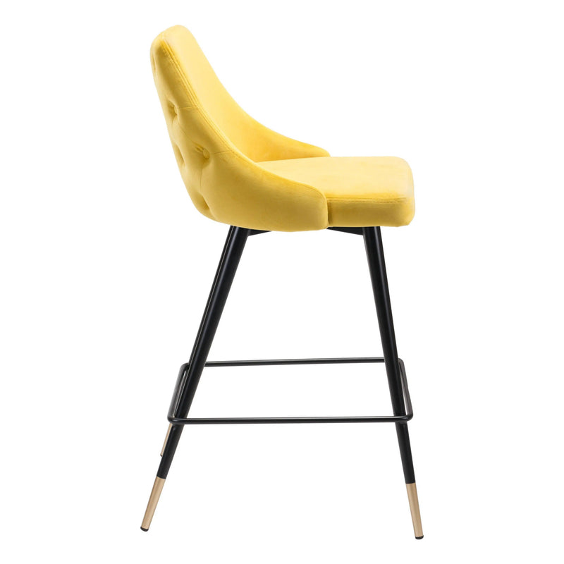 Piccolo Counter Chair Yellow Counter Stools LOOMLAN By Zuo Modern