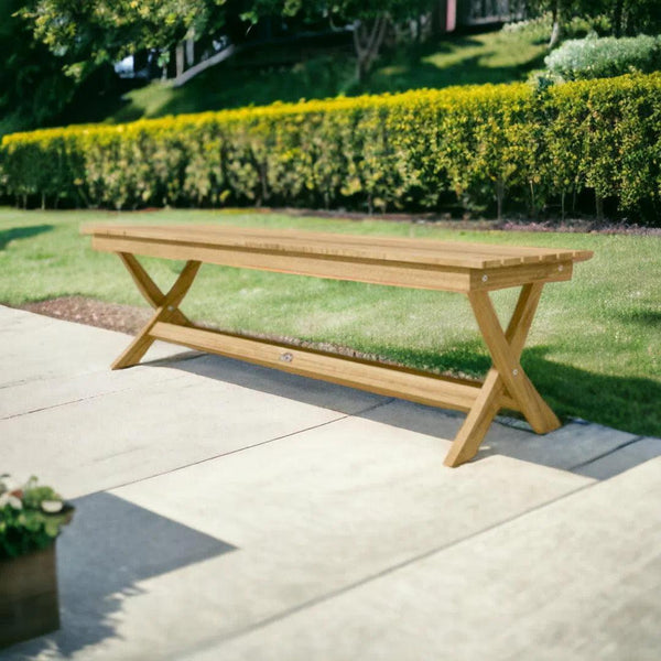 Picnic 3-Person Teak Outdoor Bench Outdoor Benches LOOMLAN By HiTeak