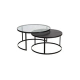 Pierre S/2 Coffee Table Black Outdoor Coffee Tables LOOMLAN By Artesia