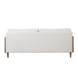 Piper Rattan and White Linen Fabric Sofa Sofas & Loveseats LOOMLAN By Diamond Sofa