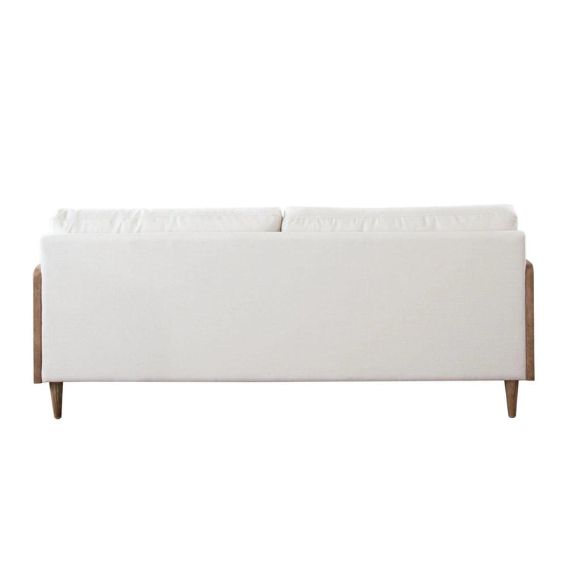 Piper Rattan and White Linen Fabric Sofa Sofas & Loveseats LOOMLAN By Diamond Sofa