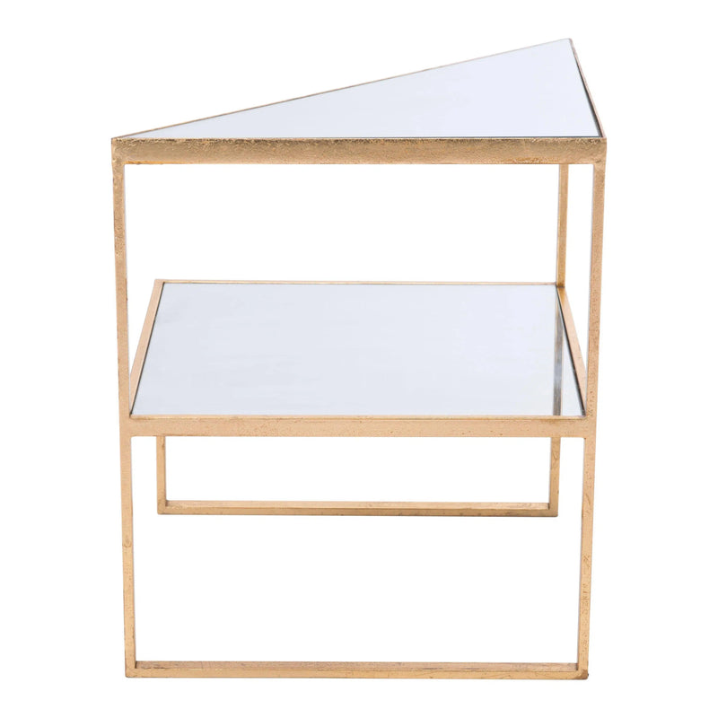 Planes Side Table Gold & Mirror Side Tables LOOMLAN By Zuo Modern