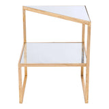 Planes Side Table Gold & Mirror Side Tables LOOMLAN By Zuo Modern