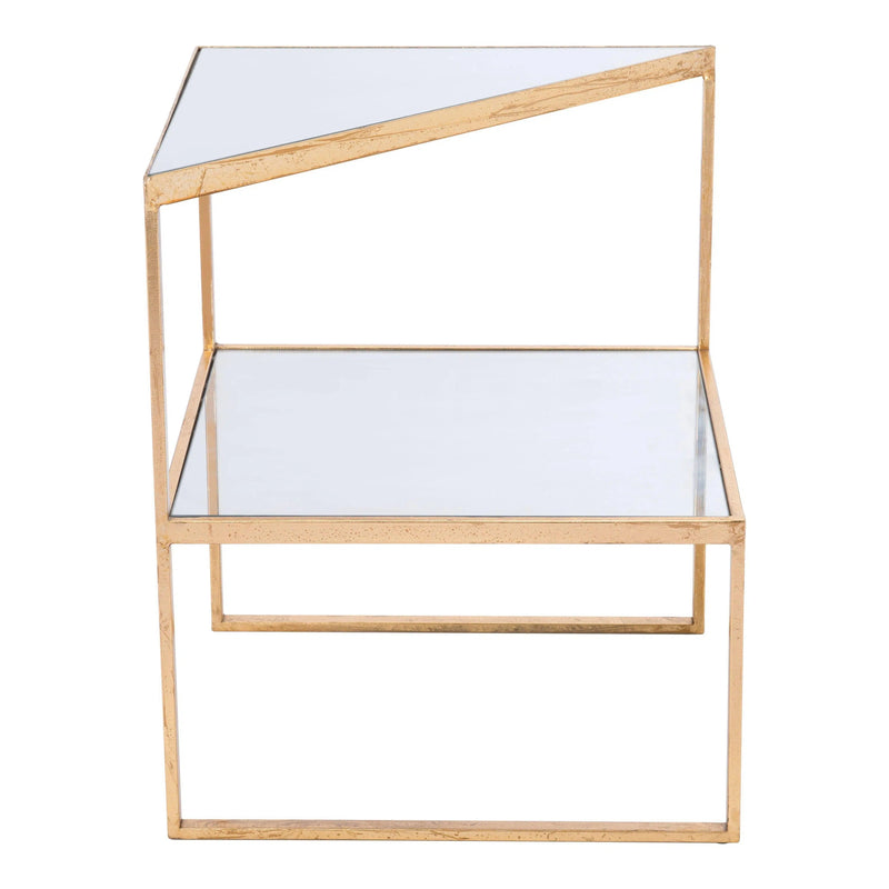 Planes Side Table Gold & Mirror Side Tables LOOMLAN By Zuo Modern