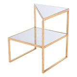 Planes Side Table Gold & Mirror Side Tables LOOMLAN By Zuo Modern