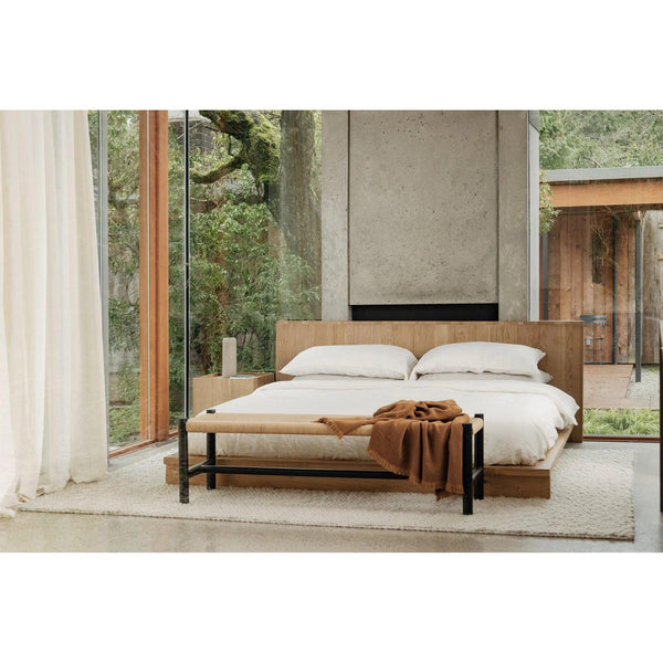 Plank Natural Wood King Bed Beds LOOMLAN By Moe's Home