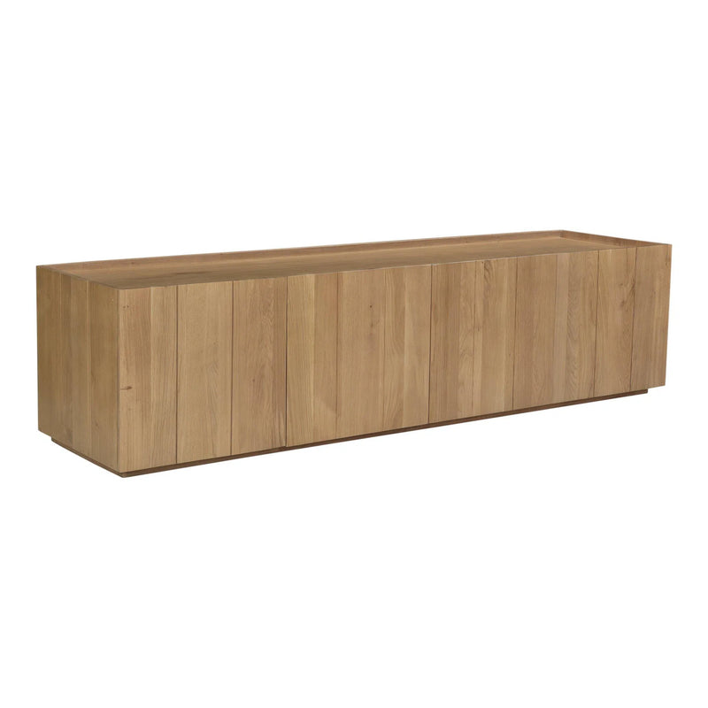 Plank Natural Wood Media Cabinet TV Stands & Media Centers LOOMLAN By Moe's Home