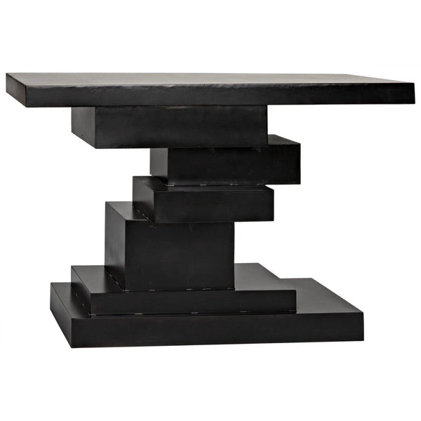 Platoon Black Steel Rectangle Console Table Console Tables LOOMLAN By Noir