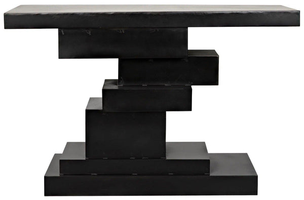 Platoon Black Steel Rectangle Console Table Console Tables LOOMLAN By Noir