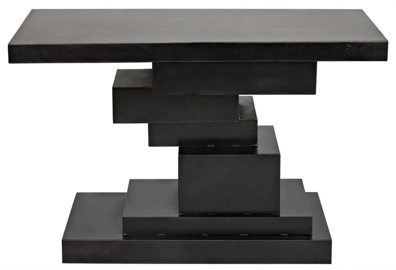 Platoon Black Steel Rectangle Console Table Console Tables LOOMLAN By Noir