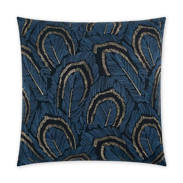 Plumage Blue Throw Pillow With Insert Throw Pillows LOOMLAN By D.V. Kap