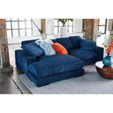 Plunge Blue Navy Corduroy Reversible Sectional With Chaise Modular Sofas LOOMLAN By Moe's Home