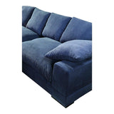 Plunge Blue Navy Corduroy Reversible Sectional With Chaise Modular Sofas LOOMLAN By Moe's Home