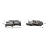 Plunge Charcoal Dark Grey Corduroy Reversible Sectional Sofa Modular Sofas LOOMLAN By Moe's Home