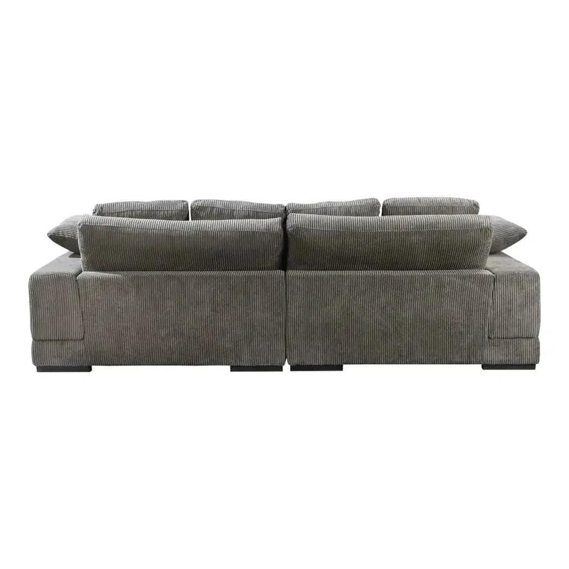 Plunge Charcoal Dark Grey Corduroy Reversible Sectional Sofa Modular Sofas LOOMLAN By Moe's Home