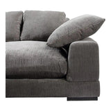 Plunge Charcoal Dark Grey Corduroy Reversible Sectional Sofa Modular Sofas LOOMLAN By Moe's Home