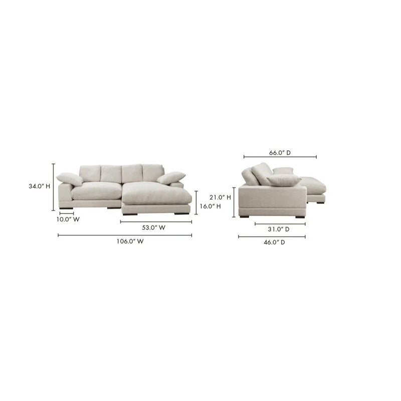 Plunge Cream Sectional Sofa Sahara Sectionals LOOMLAN By Moe's Home