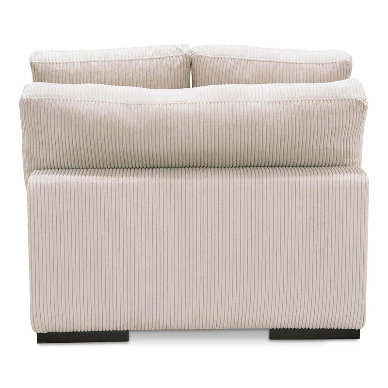 Plunge Polyester and Plywood Cream Armless Slipper Chair Sofas & Loveseats LOOMLAN By Moe's Home