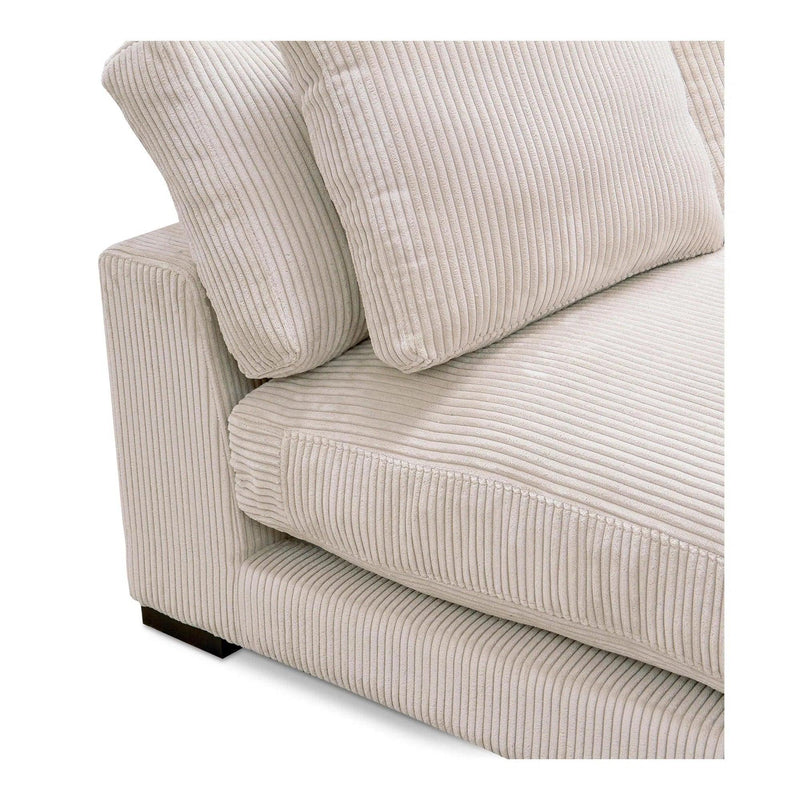 Plunge Polyester and Plywood Cream Armless Slipper Chair Sofas & Loveseats LOOMLAN By Moe's Home