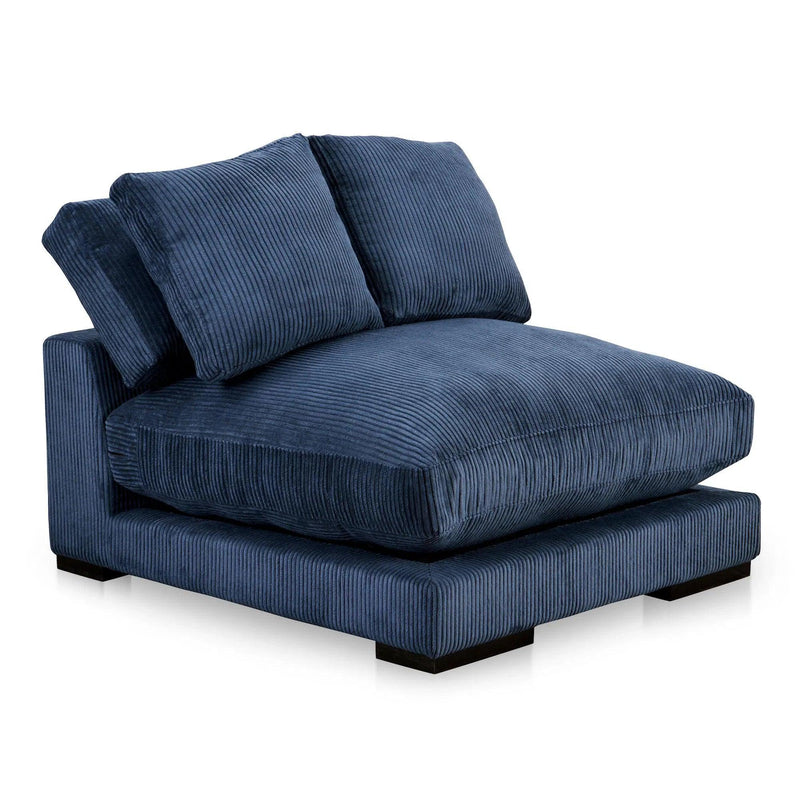 Plunge Polyester and Plywood Navy Blue Armless Slipper Chair Sofas & Loveseats LOOMLAN By Moe's Home