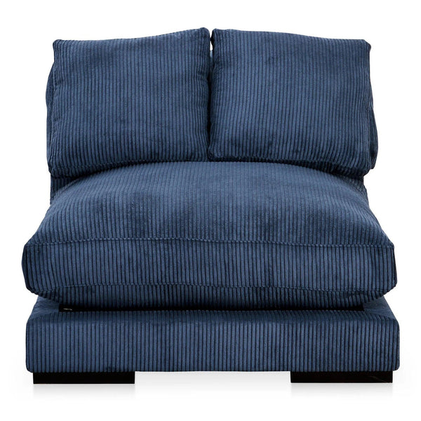 Plunge Polyester and Plywood Navy Blue Armless Slipper Chair Sofas & Loveseats LOOMLAN By Moe's Home