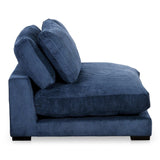 Plunge Polyester and Plywood Navy Blue Armless Slipper Chair Sofas & Loveseats LOOMLAN By Moe's Home