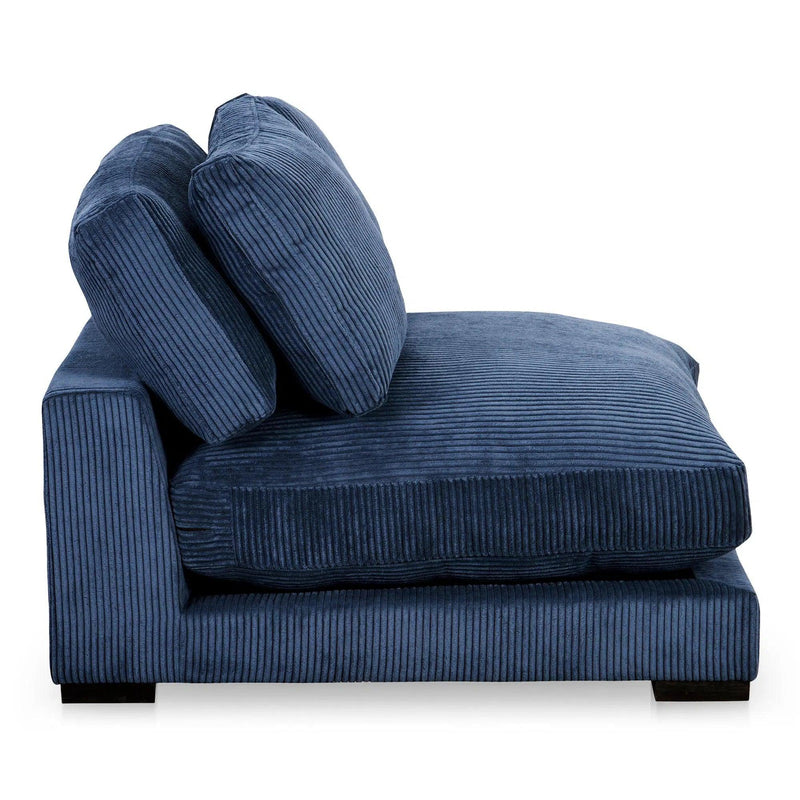 Plunge Polyester and Plywood Navy Blue Armless Slipper Chair Sofas & Loveseats LOOMLAN By Moe's Home