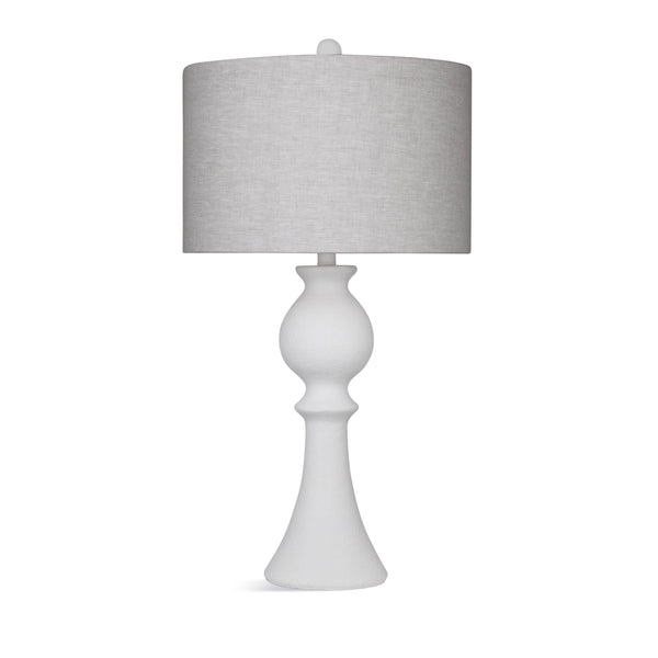Pluss Polyresin White Table Lamp Table Lamps LOOMLAN By Bassett Mirror