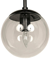 Pluto Black Steel and Glass Large Chandelier Chandeliers LOOMLAN By Noir