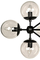 Pluto Black Steel and Glass Large Chandelier Chandeliers LOOMLAN By Noir