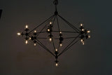 Pluto Black Steel and Glass Large Chandelier Chandeliers LOOMLAN By Noir