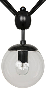 Pluto Black Steel and Glass Small Chandelier Chandeliers LOOMLAN By Noir