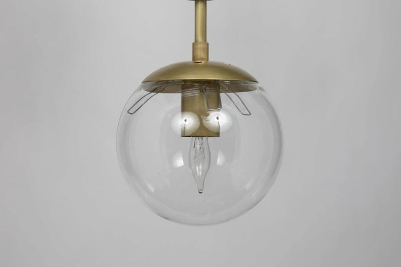 Pluto Metal and Glass Large Chandelier With Brass Finish Chandeliers LOOMLAN By Noir