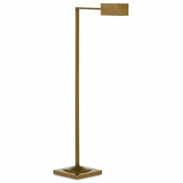 Polished Antique Brass Ruxley Brass Floor Lamp Floor Lamps LOOMLAN By Currey & Co