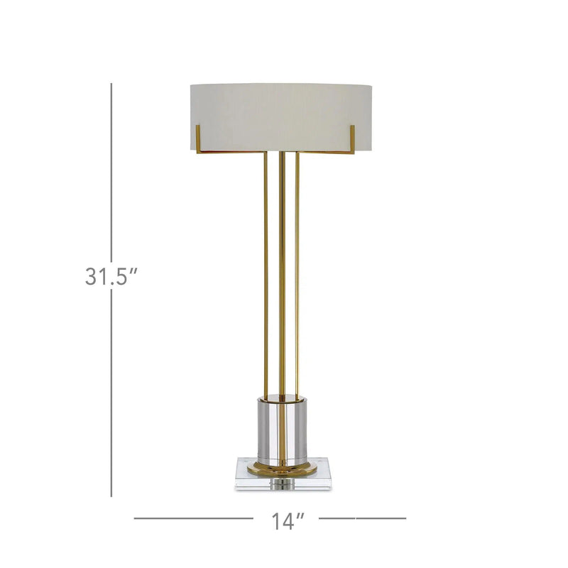 Polished Brass Clear Winsland Brass Table Lamp Table Lamps LOOMLAN By Currey & Co