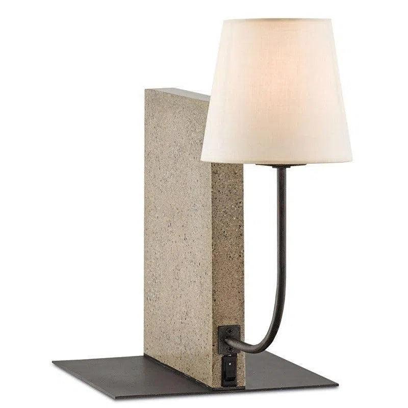 Polished Concrete Aged Steel Oldknow Table Lamp Table Lamps LOOMLAN By Currey & Co