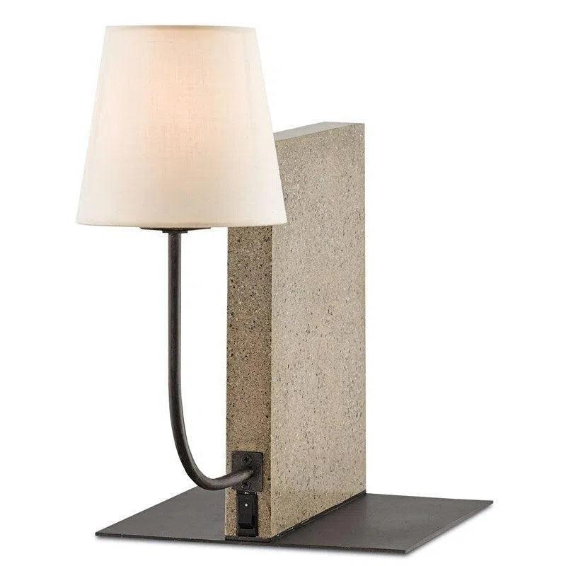 Polished Concrete Aged Steel Oldknow Table Lamp Table Lamps LOOMLAN By Currey & Co