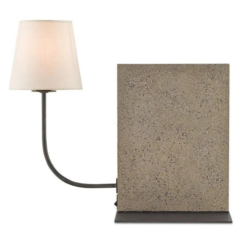 Polished Concrete Aged Steel Oldknow Table Lamp Table Lamps LOOMLAN By Currey & Co