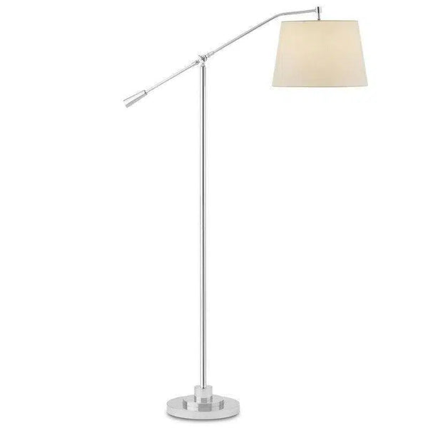 Polished Nickel Maxstoke Nickel Floor Lamp Floor Lamps LOOMLAN By Currey & Co