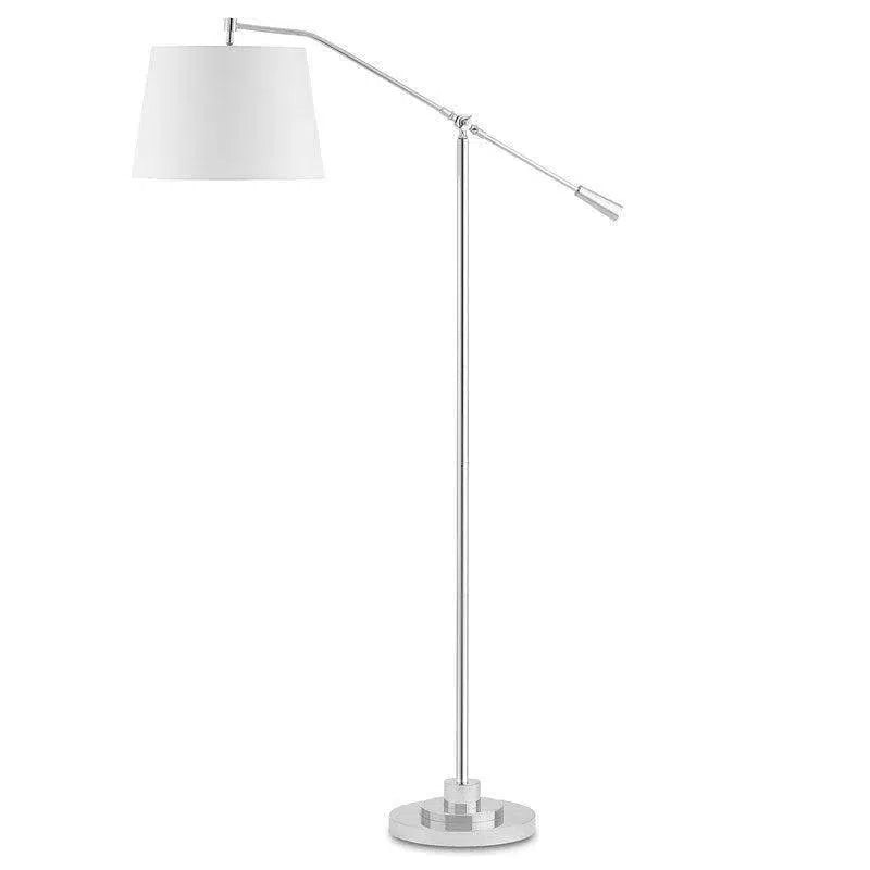 Polished Nickel Maxstoke Nickel Floor Lamp Floor Lamps LOOMLAN By Currey & Co