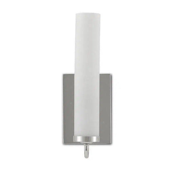 Polished Nickel Opaque Glass Brindisi Nickel Wall Sconce Wall Sconces LOOMLAN By Currey & Co