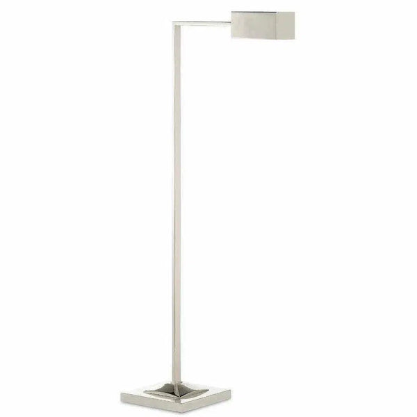 Polished Nickel Ruxley Nickel Floor Lamp Floor Lamps LOOMLAN By Currey & Co