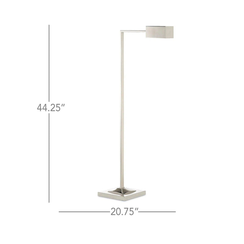 Polished Nickel Ruxley Nickel Floor Lamp Floor Lamps LOOMLAN By Currey & Co